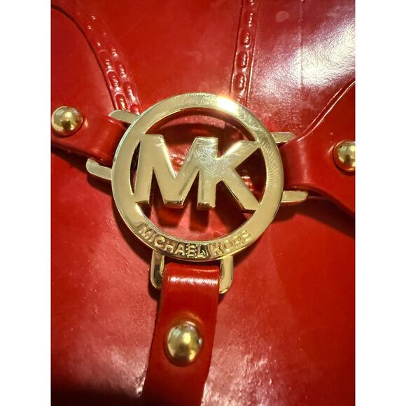 EUC Michael Kors Fulton Harness Tall Red Rubber Rain Boots - Picture 7 of 11